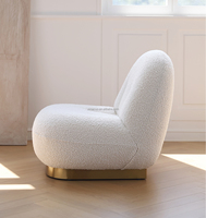 Fauteuils de salon de luxe modernes blancs en tissu, fauteuils pivotants en velours, chaises nordiques – Vente en gros usine
