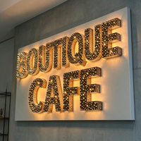 Lettres lumineuses 3D effet diamant scintillant, enseigne de magasin LED à paillettes étoilées, alphabet pour boutique, hôtel, salon, bar, café