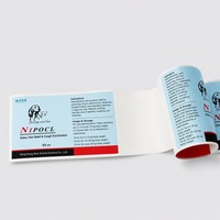 Étiquettes adhésives personnalisées de style livret, bleu clair, imprimées, pour l'étiquetage des flacons de médicaments pour animaux de compagnie