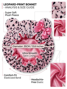 <span class=keywords><strong>Bonnet</strong></span> en polaire d'hiver à oreilles d'ours du fabricant, motif/léopard rose, avec bouton recouvert pour femmes - Product Image 6