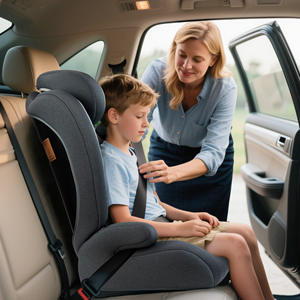 Asiento de Seguridad Infantil Ajustable de 3 a 12 Años, 100 a 150 cm, Cojín Elevador para Automóvil con Respaldo Alto, Capacidad de 36 kg, Cubierta de Tela HDPE, <span class=keywords><strong>Isize</strong></span> - Product Image 1