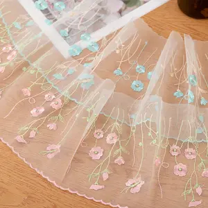 Wedding Dresses Fancy Skirts And Diy Curtain Lace 3d Embroidery Flower Tulle Mesh Fabric