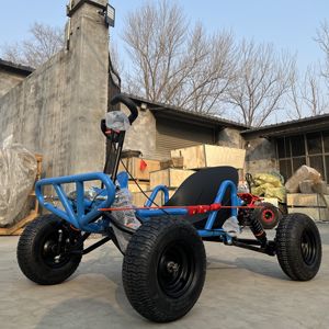 Go-Kart Anak/Remaja 90cc 2-tak Ban Jalan 6-inci Kecepatan 35km/jam Starter Engkol Manual Segala Medan Luar Ruangan Bertenaga Bahan Bakar - Product Image 1