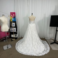 Robe de mariée blanche en dentelle plissée, col cœur, traîne longue, robe de soirée élégante