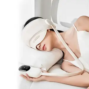 Massageador de cabeça aquecido 2 em 1 para dormir, compressor elétrico vibratório de compressão de ar para alívio da dor, relaxante para cabeça e olhos