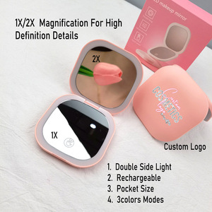 1x 2x aumento al por mayor viaje iluminado portátil <span class=keywords><strong>pequeño</strong></span> maquillaje Mini <span class=keywords><strong>espejo</strong></span> compacto <span class=keywords><strong>con</strong></span> <span class=keywords><strong>luz</strong></span> <span class=keywords><strong>Led</strong></span> <span class=keywords><strong>espejo</strong></span> de bolsillo - Product Image 5