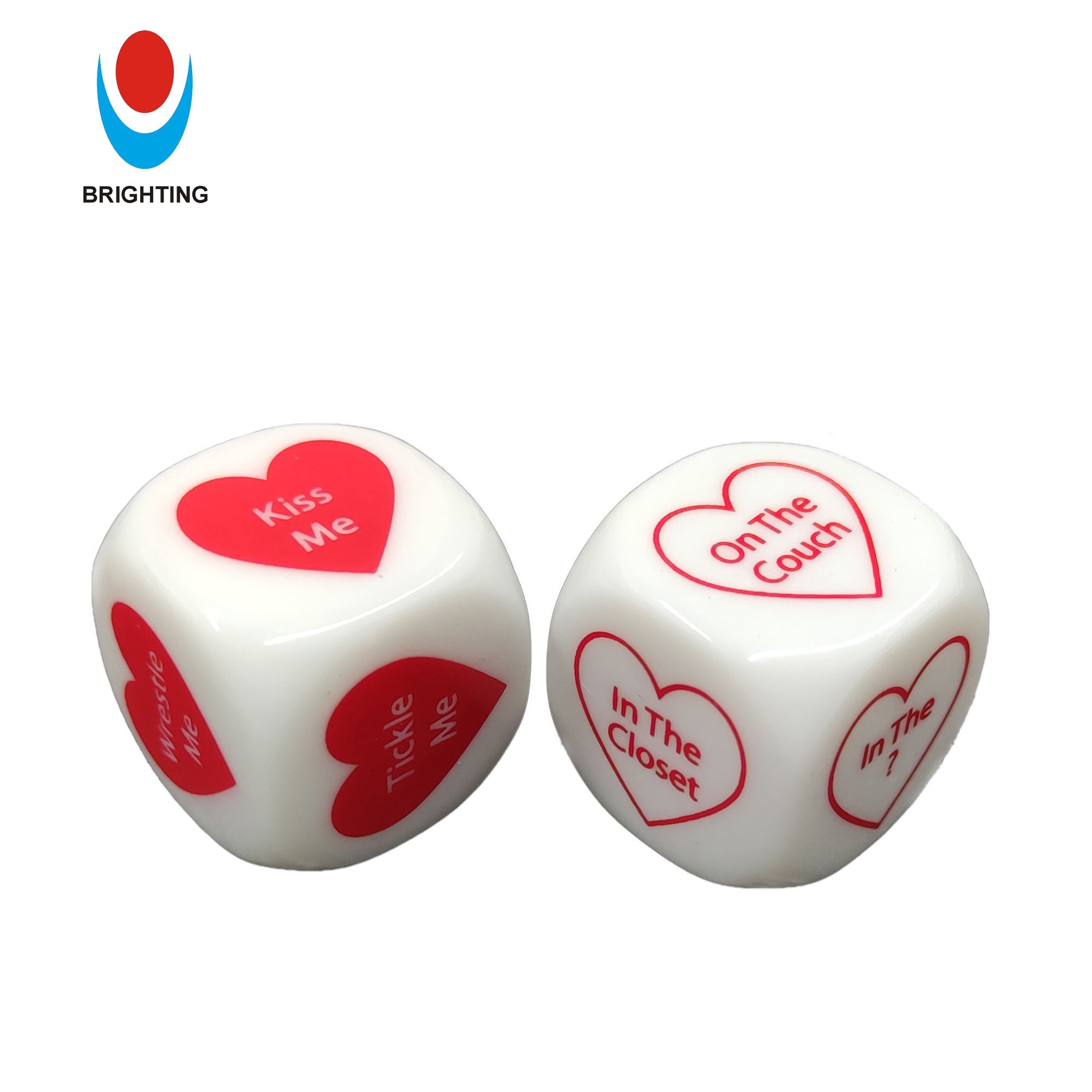 White Dice with red heart