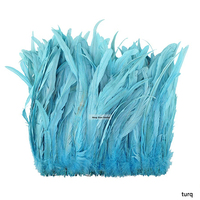 Plume de coq de 40-45 cm, teinte en vrac, couleur violet, pour artisanat, bricolage, costume, chapeau, accessoire, scène, fête, carnaval, décoration