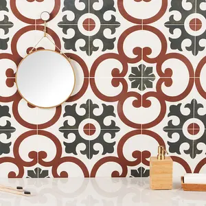 Durable Low-maintenance Matte Finish Inside Ceramic Tile 9*9 Inch Classic Patterns for Various Indoor Area Easy to Clean