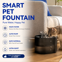 Fontaine à eau pour animaux de compagnie 2,2 L en PC/PP avec flux silencieux, filtration multi-étapes, conception détachable et eau fraîche continue pour chats et chiens