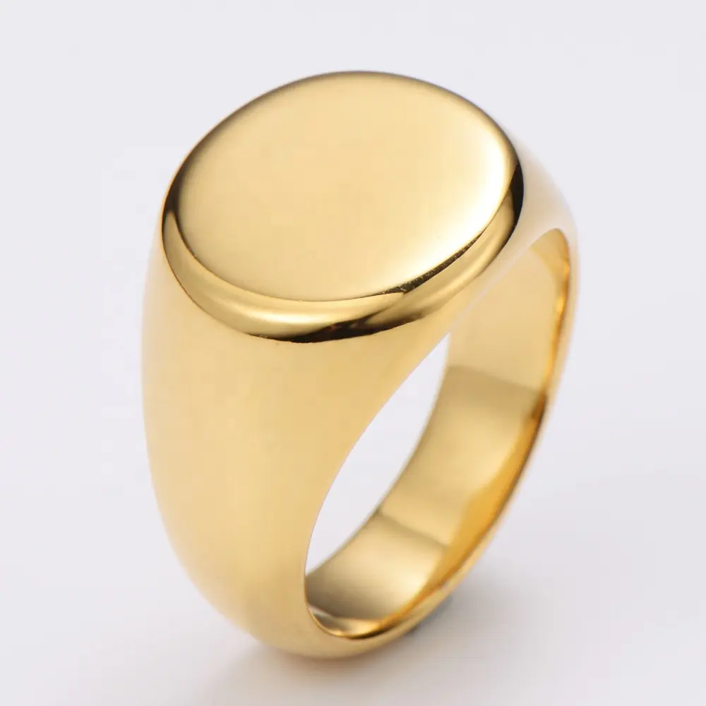 Baru Ins Kustom Penjualan Panas Mode DIY Nama Pola Huruf 304 Cincin Perhiasan Baja Titanium Berlapis Emas