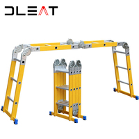Nouvelle échelle en fibre de verre multifonctionnelle pliable, escabeau escamotable, escabeau roulant portable en FRP