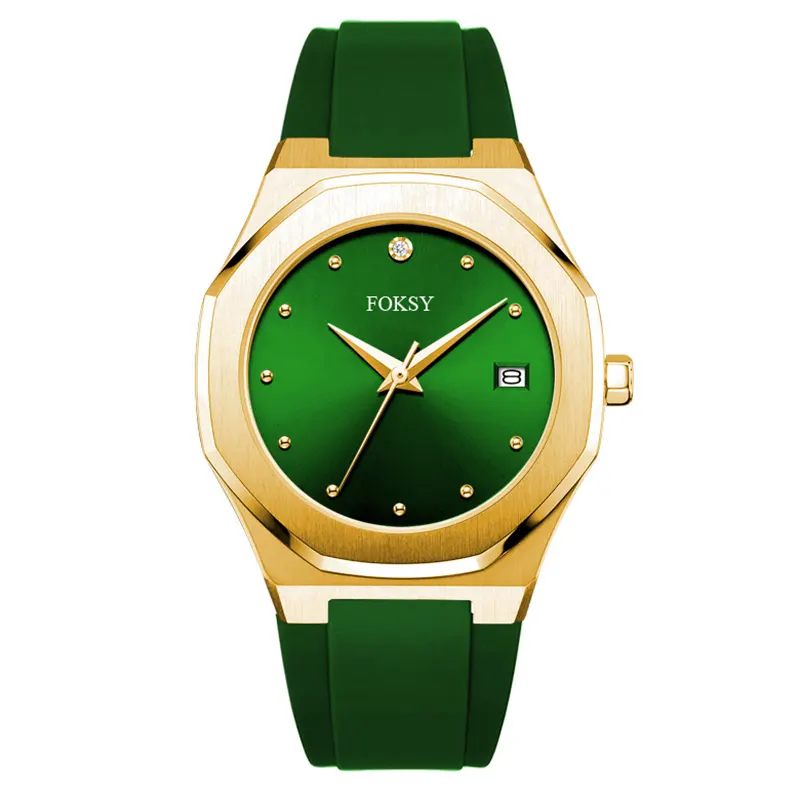 गर्म बिक्री अति सुंदर हरे सिलिकॉन का पट्टा क्वार्ट्ज घड़ी चप्पू घड़ी महिला लक्जरी उपहार