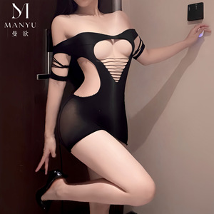 Sexy and alluring lingerie, see-through bodysuit, <b>fishnet</b> stockings, stockings, uniform, plus size W48 - Product Image 1