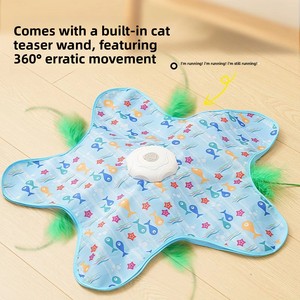 Furrivo Juguete Interactivo Ecológico para Gatos con Plumas Giratorias Automáticas y Tapete de Escondite para Caza Eléctrica - Product Image 3