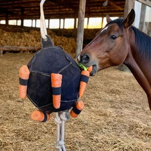 Balle d'entraînement pour chevaux, en matériau PP noir, souple, pour friandises pour chevaux, fournitures équestres - Product Image 2