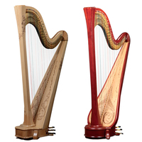 OEM Harpes à Pédales Vintage 47 Cordes Top Octave G - 7th Octave C Harp Bow Brand Strings Extended Pedal Harp Trolley SET