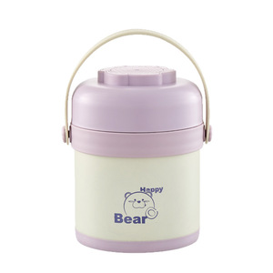 Happy Bear 304 Stainless Steel Vacuum <b>Lunch</b> <b>Box</b> Insulated With Cartoon Lid For Students And Adults - Product Image 5