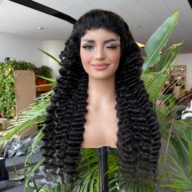 Brazilian Raw Human Hair Deep Curly Wave Wigs 100 Human Hair HD 13x4 Lace Wigs Glueless Lace Front Wigs Human Hair Wear and Go