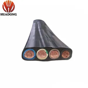 Rubber Flat Cable HT-PNCT-F 0.6/1KV High Tension Flat Rubber Cable Tinned Copper EPR CR 3 Cores 4 Cores 10 16 25 35 50mm2 Korea Japan