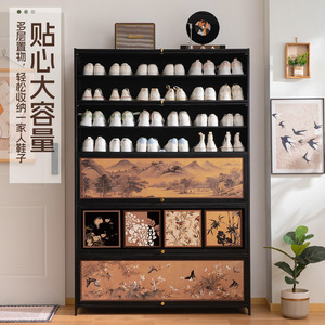 Vintage-style <b>shoe</b> cabinet for home use, multi-layer <b>shoe</b> <b>rack</b>, multi-functional <b>storage</b> cabinet with doors - Product Image 3