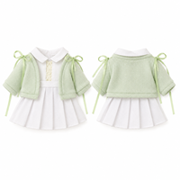 Tenue décontractée complète pour poupée en coton personnalisée avec cardigan en tricot amovible et jupe, idéale pour la production d'IP originaux