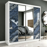 Armoire de luxe européenne sur mesure à portes battantes en bois, grande capacité de rangement pour vêtements, dressing et chambre à coucher