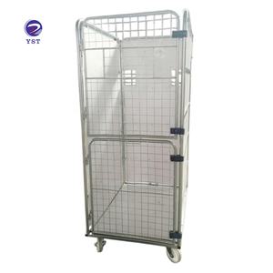 अनुकूलित फोल्डेबल नेस्थिर भंडारण स्टील रोल लॉन्ड्री गोदाम पिंजरे ट्रॉली - Product Image 1