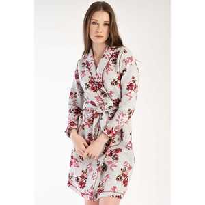 Robe courte matelassée à col châle et manches longues pour femme – Vêtement de nuit confortable - Product Image 6