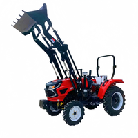 Langlebiger 50PS Traktor mit Frontlader, Hydraulischer Hebeschaufel, 4WD Mini-Dieseltraktor für Kleine Plantagen und Berglandwirtschaft