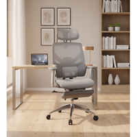 Chaise de bureau moderne et contemporaine, ergonomique, à dossier haut, pivotante, avec dossier en maille, réglable en hauteur