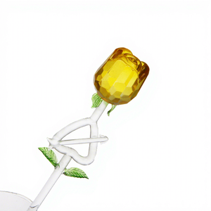 Lámpara de Arte de <span class=keywords><strong>Murano</strong></span> Hecha a Mano y Personalizada, Flor de Cristal Tallado con Tallo Largo, Rosa para el Día de San Valentín, Ecológica, Venta al Por Mayor - Product Image 3