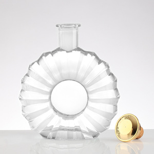 Bouteilles en verre de cristal professionnel Premium de 750ml Tequila Brandy <span class=keywords><strong>Cognac</strong></span> XO Vodka Whisky Spiritueux Boîte de sceau de bouchon de couronne personnalisée - Product Image 4