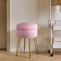 Vanity Seat Chambre Maquillage Pouf Piano Chaise Saumon Rose Velours Fourrure Moderne Accent Tabourets