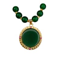 Collier ethnique unisexe PFT en jade blanc, perles Han de 8 mm, collier pour mère, pendentif gourde avec boucle de sécurité, nouveauté transfrontalière pour diffusion en direct