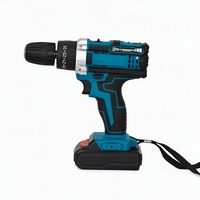Perceuse-visseuse sans fil 21 V de qualité industrielle avec batterie au lithium, deux vitesses, contrôle du couple, kit complet de réparation domestique avec mallette