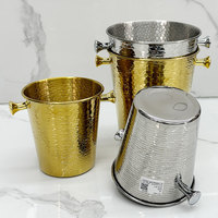 Luxe Or 3L 5L Bar Seau À Glace Champagne Refroidisseur En Acier Inoxydable Bière Refroidisseur Bac À Glaçons Bac À Boissons pour Pique-Nique De Fête