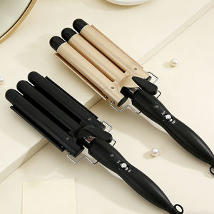 Fer à friser 22 mm petit triple baril, ondulateur de <span class=keywords><strong>cheveux</strong></span> double tension <span class=keywords><strong>pour</strong></span> la maison et <span class=keywords><strong>les</strong></span> voyages, triple céramique <span class=keywords><strong>pour</strong></span> des vagues de plage - Product Image 3