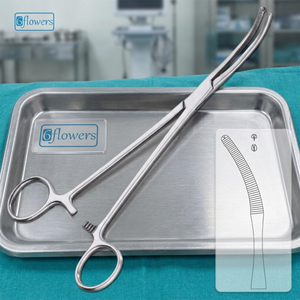 Pinzas hemostáticas Mikulicz curvas para tejido, para cirugía general, con certificación CE ISO13485 - Product Image 2