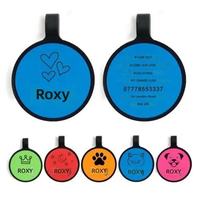 Collier personnalisé pour animaux de compagnie avec étiquette de suivi, champ de nom vierge et boucle de fermeture en plastique circulaire pour chats et chiens