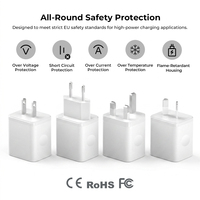 Prix direct usine – Chargeur rapide GaN PD 20W avec protection de sécurité à 7 points, double port USB-C pour ordinateur portable et montre connectée