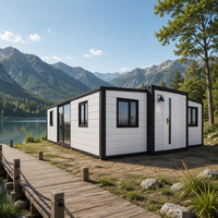 Maison conteneur certifiée préfabriquée, pliable et extensible, à énergie solaire, module d'habitation autonome