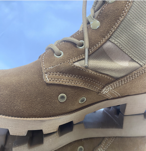 SFB101 รองเท้าบูทผู้ชายสีน้ำตาลโคโยตี้แบบยุทธวิธีสำหรับทะเลทราย แบบหุ้มข้อสูง ผลิตจากผ้าแคนวาสผสมหนังกลับ พื้นรองเท้าแบบลูกยางทนทานต่อการสึกหรอ เหมาะสำหรับการเดินป่าและการฝึกภาคสนาม - Product Image 5