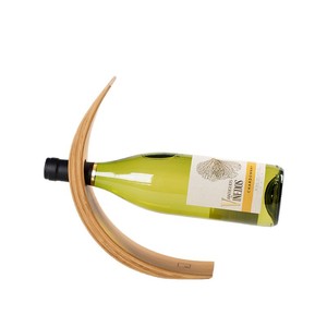 Estante para vino de bambú con diseño en ángulo, expositor de una sola botella, estante semicircular de madera para uso en el hogar y la sala de estar - Product Image 5