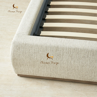 Lit moderne simple et luxueux, rembourré en tissu, taille king size ou queen size, cadre en bois et en fer, lit de chambre à coucher