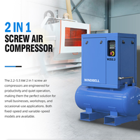 Compresor de Aire de Tornillo Rotativo Monofásico de 220V con Receptor de Aire Integrado de 110L, 5KW, 7.5HP, 10 Bar