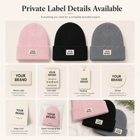 Gorro de Punto Acanalado Personalizado con Logotipo, Gorros de Invierno con Puño para Actividades al Aire Libre y Uniformes de Personal, Gorro de Punto de Marca Privada
