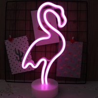 Lampe de table LED néon à succès, signe « Flamant rose », décoration de chambre d'hôtel, décoration de fête, lumière néon