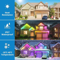 Lumières LED extérieures permanentes étanches IP67 24V, lumières LED de Noël RGB RGBIC, lumière ponctuelle LED, lumière pixel LED