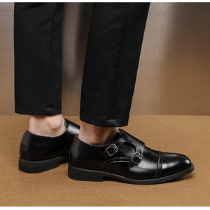Luxuriöse Herren Oxford Schuhe aus PU-Leder – Business, Formal, Slip-On, Atmungsaktiv, Gummi-Flachsohle, Monkstrap für Büro & Hochzeit – Frühling - Product Image 3